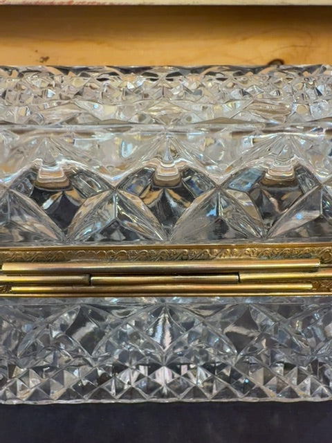 French Cut Crystal Dresser Table Jewelry Box