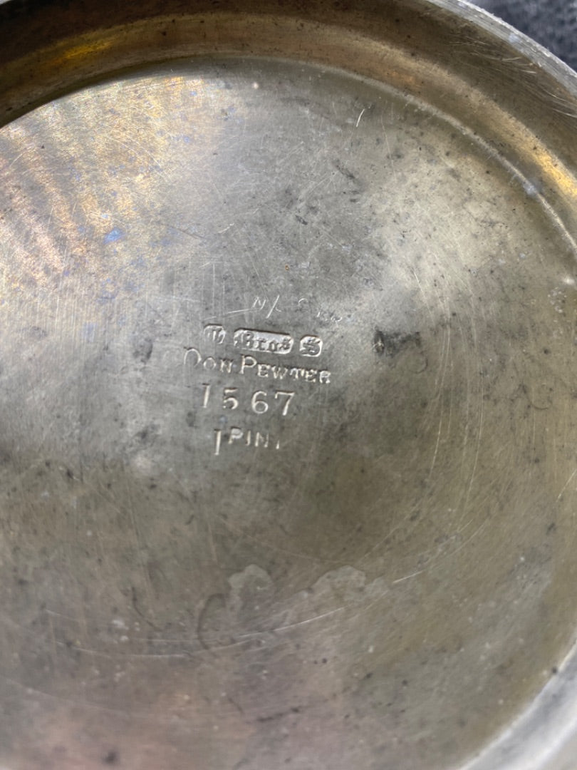 Pewter Hand Hammered, 1 Pint Tankard