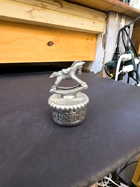 Pewter Tooth Fairy Trinket Box Carousel Horse Torino 2”