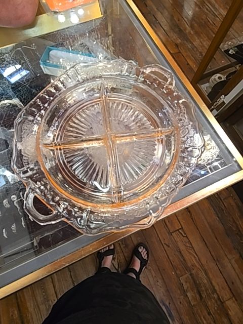 Pink Depression Relish Plate