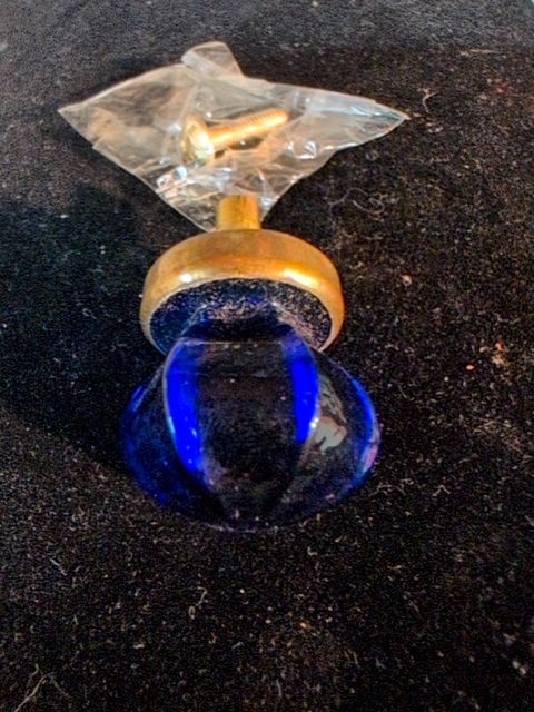 Cobalt Blue Glass Furniture Knob