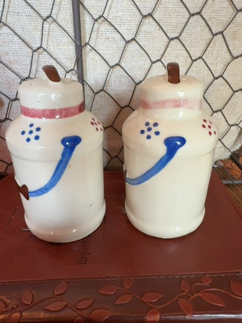 Milk Can Set of Shawnee Salt & Pepper Shakers, 3"