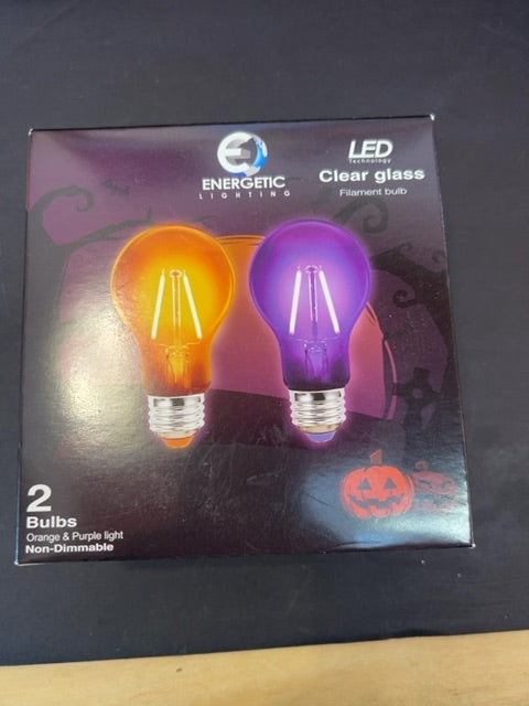 Orange and purple lightbulbs set of 2
