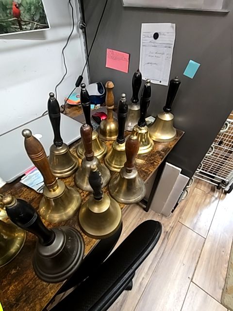 Brass School Bell Wooden Handle