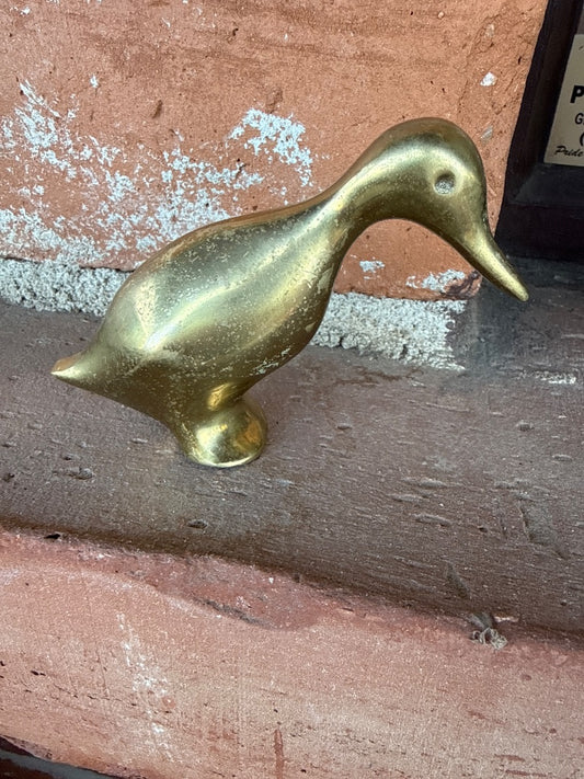 Vtg solid brass duck