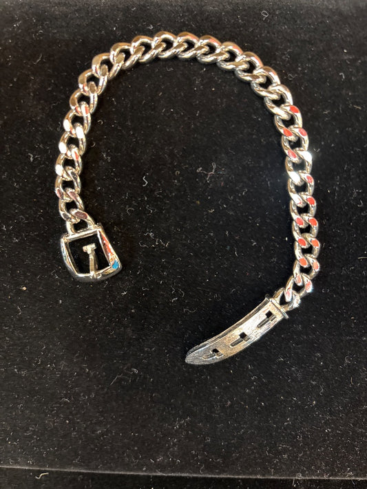 Avon Belt Buckle Silvertone Bracelet