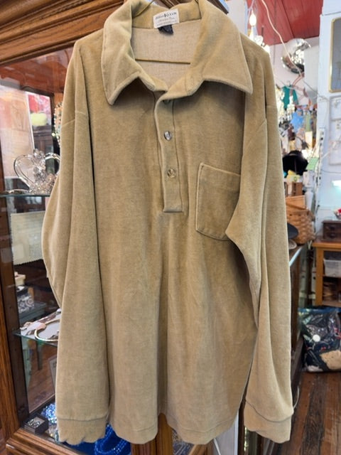 Vintage 70s velour top, Large