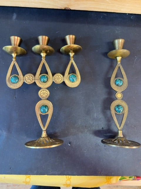 Brass candle sticks (2)