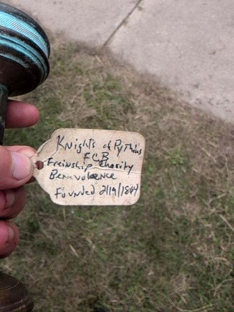 Knights of Pythias doorknob set