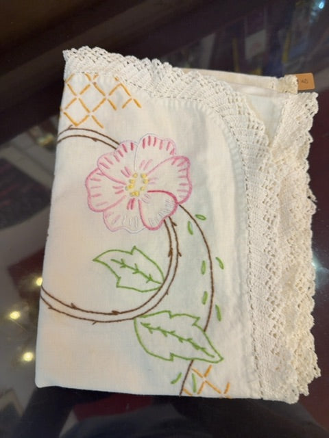 Vintage embroidered table setting