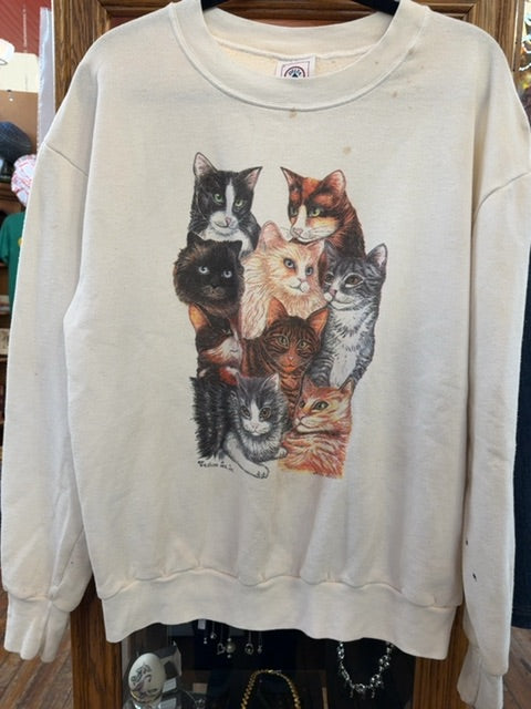 Vintage 90s Cat Sweatshirt