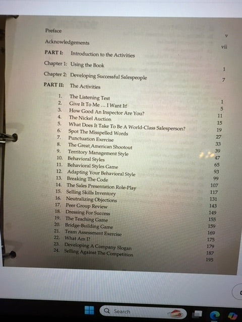 50 Fifty Activities for Sales Training Phillip Faris 1993