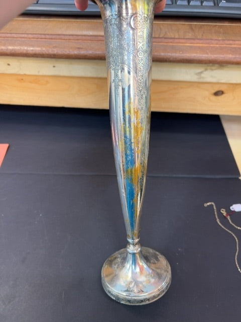 Silver plated vase