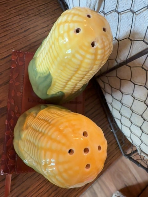Green/Yellow  5" Pair of Shawnee Salt & Pepper Shakers, 5”