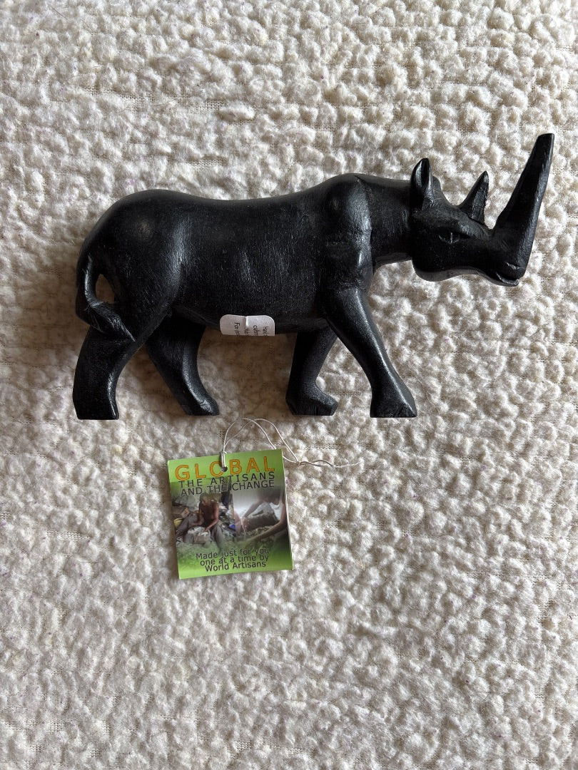 Hand Carved Rhino figurine