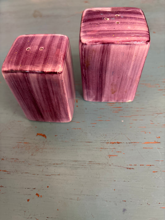 Purple  Salt & pepper Kelloggs Pottery