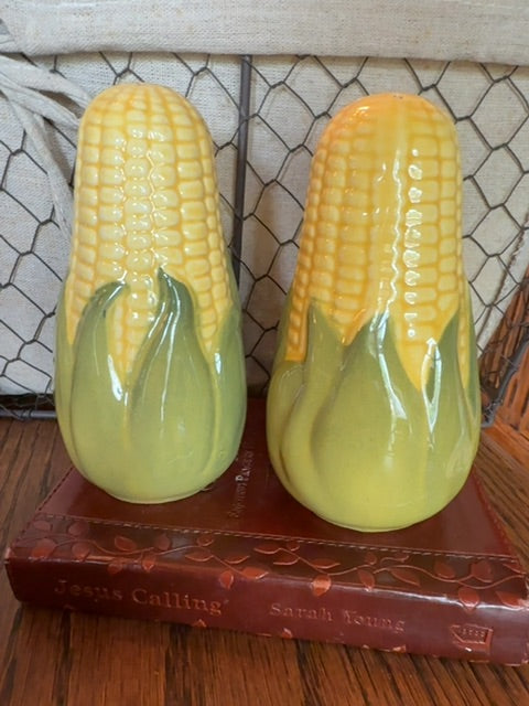 Green/Yellow  5" Pair of Shawnee Salt & Pepper Shakers, 5”