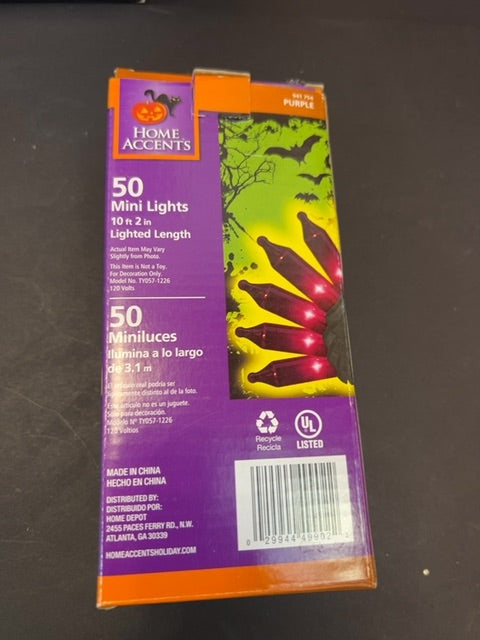 50 mini purple lights 10 ft 2 in