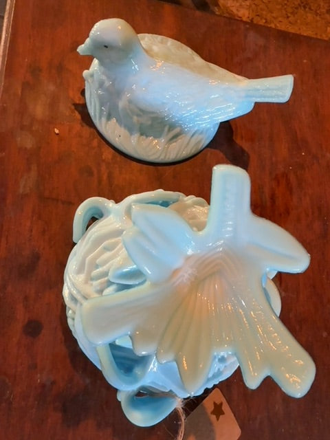 Bird in nest. Blue, 6x6