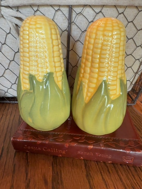 Green/Yellow  5" Pair of Shawnee Salt & Pepper Shakers, 5”