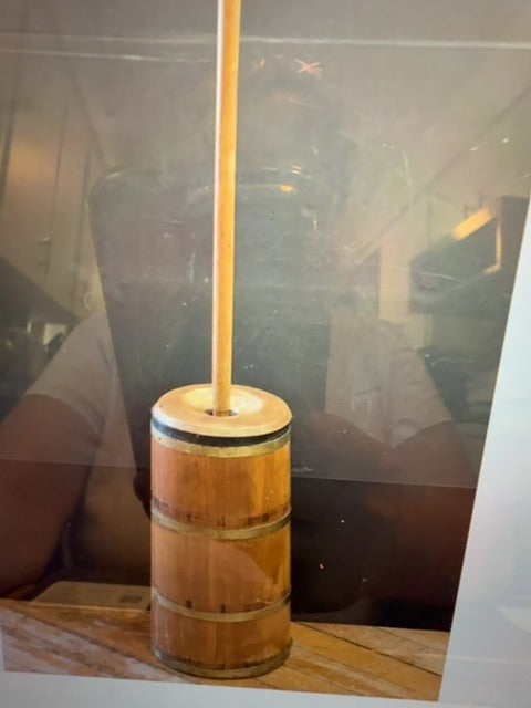 Brown North Star Antiques Wood banded Butter Churn, 38”