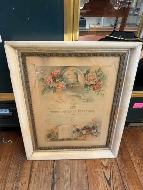 1926 marriage cert, 20x24