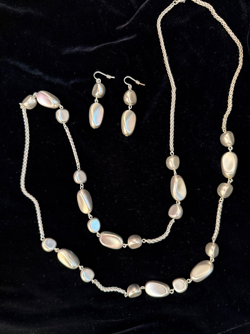 Honora BIWA Baroqua Silver Necklace set