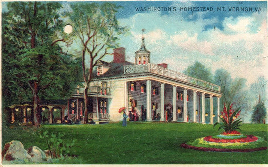 Washington's Homestead, Mt. Vernon, Virginia HTL Hold to the Light postcard