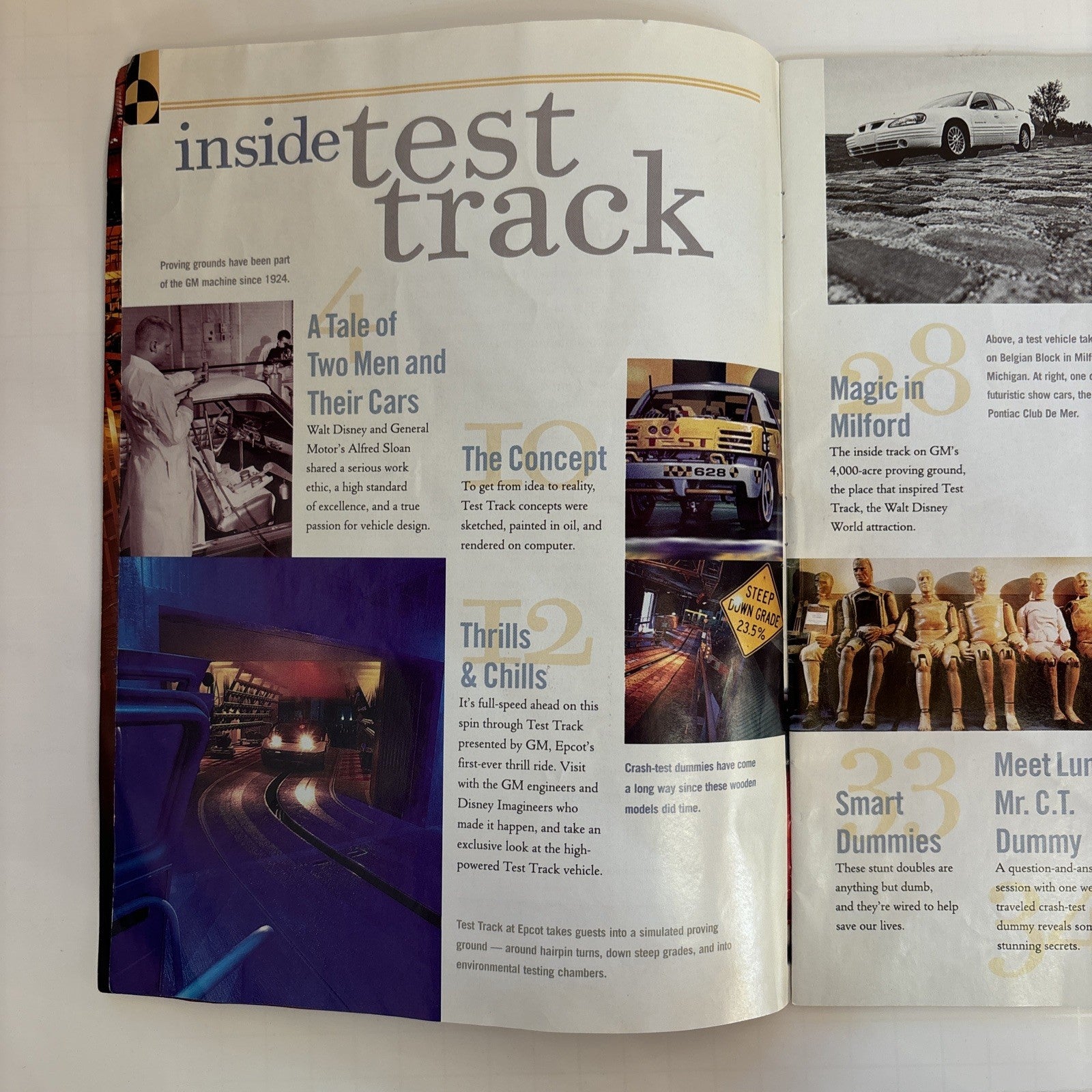 RARE Disney Magazine Inside Test Track Presented by General Motors Vintage Book