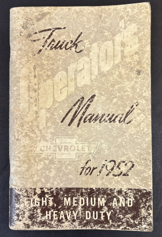 1952 Chevrolet Truck Owners Manual User Guide Reference Operator Book Fuses OEM