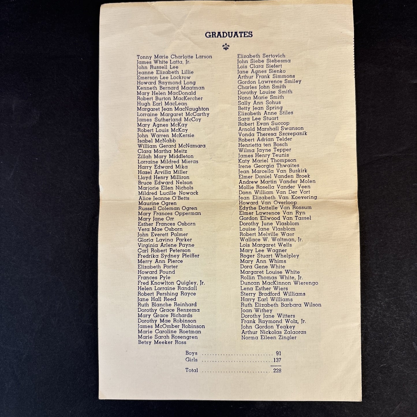1938 Graduation Program Central High School Grand Rapids Michigan brochure