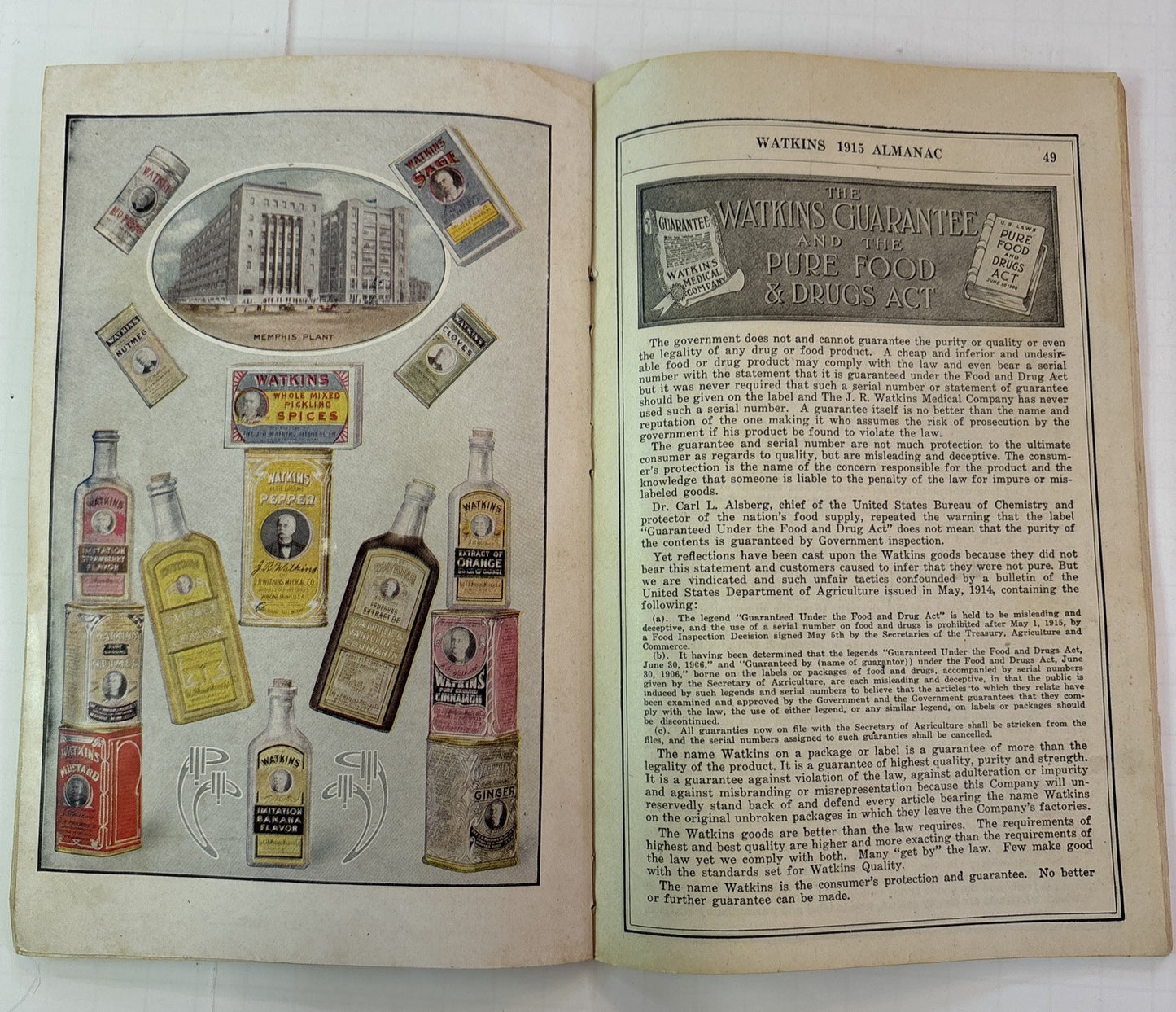 1868 - 1915 Watkins Almanac Home Doctor and Cookbook Great Ephemera