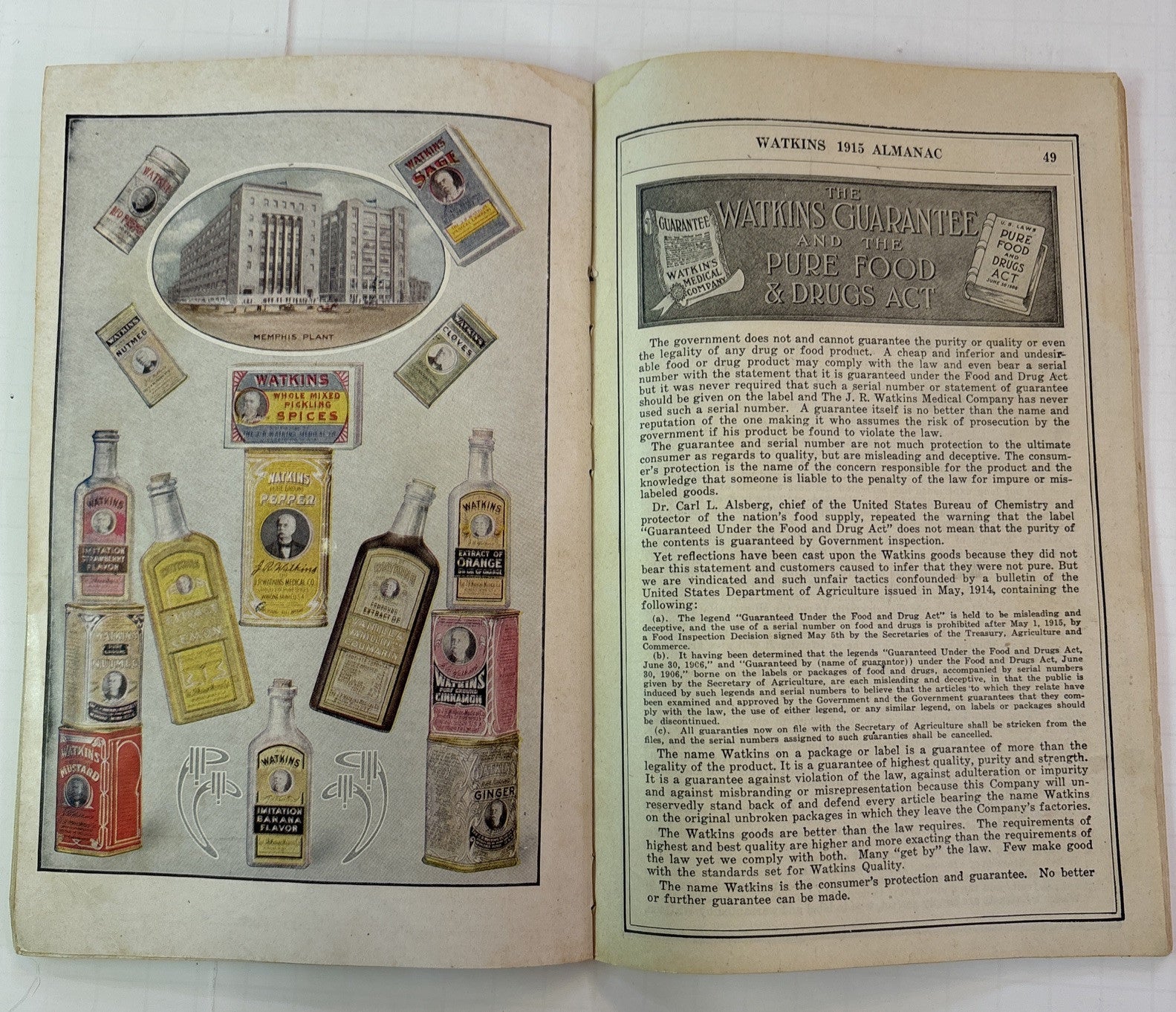 1868 - 1915 Watkins Almanac Home Doctor and Cookbook Great Ephemera