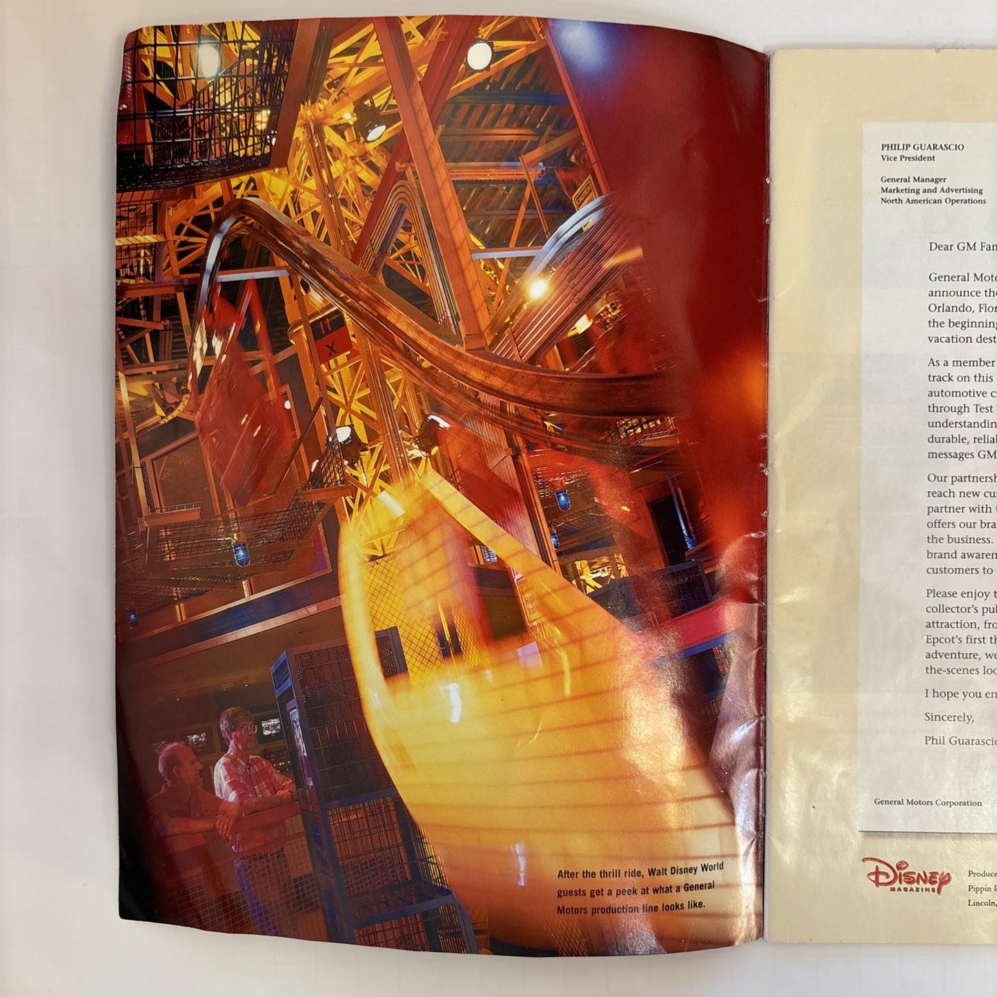 RARE Disney Magazine Inside Test Track Presented by General Motors Vintage Book