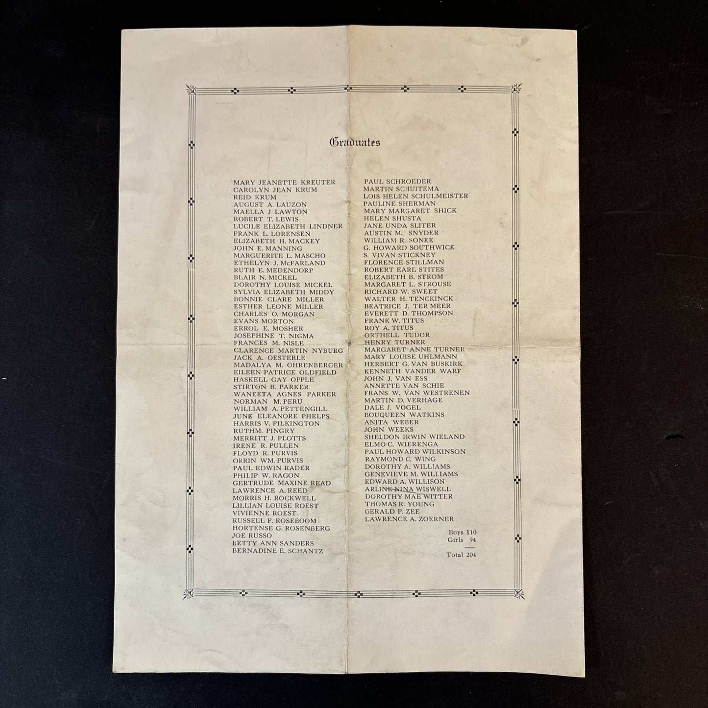 1930 Commencement brochure Grand Rapids Michigan South High School