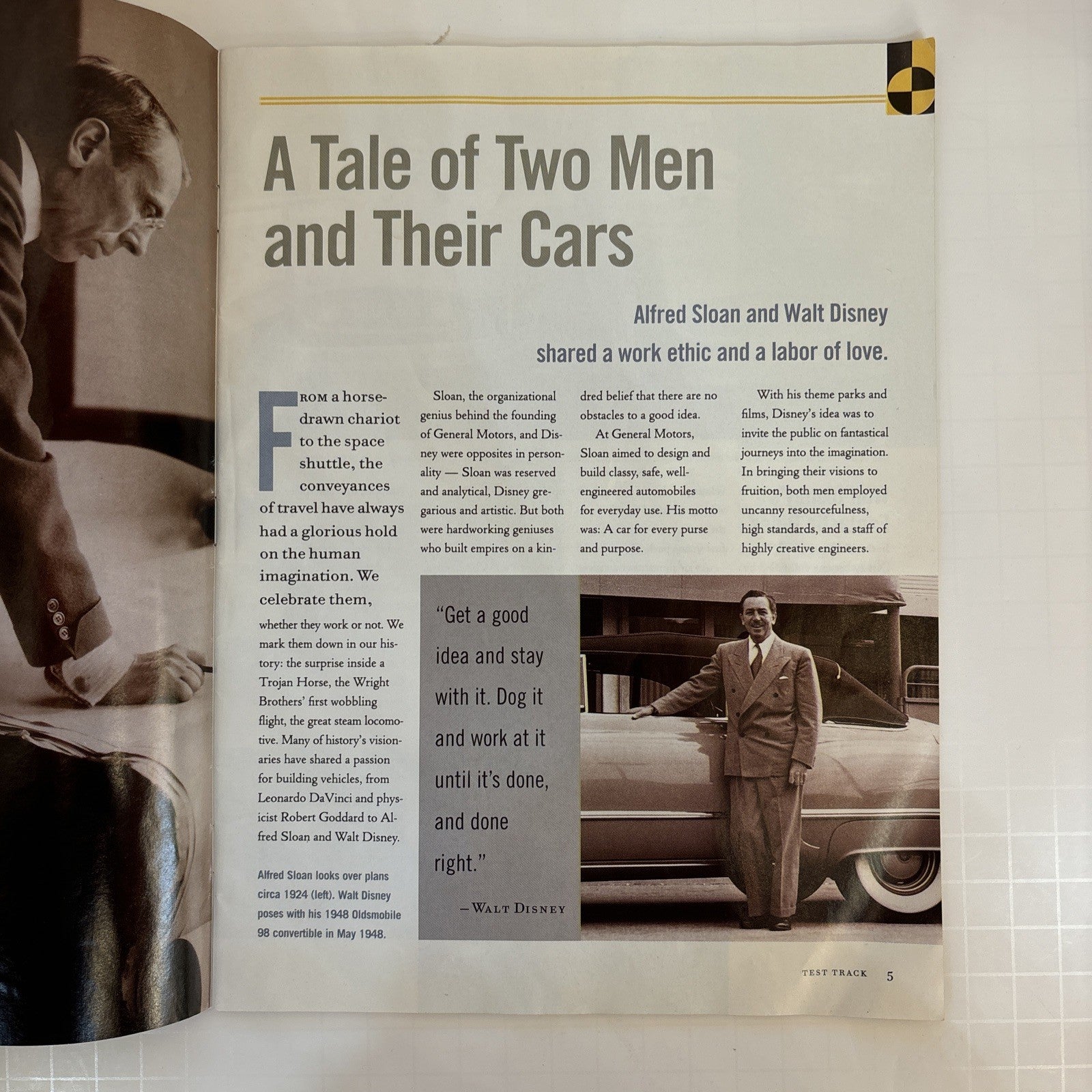 RARE Disney Magazine Inside Test Track Presented by General Motors Vintage Book