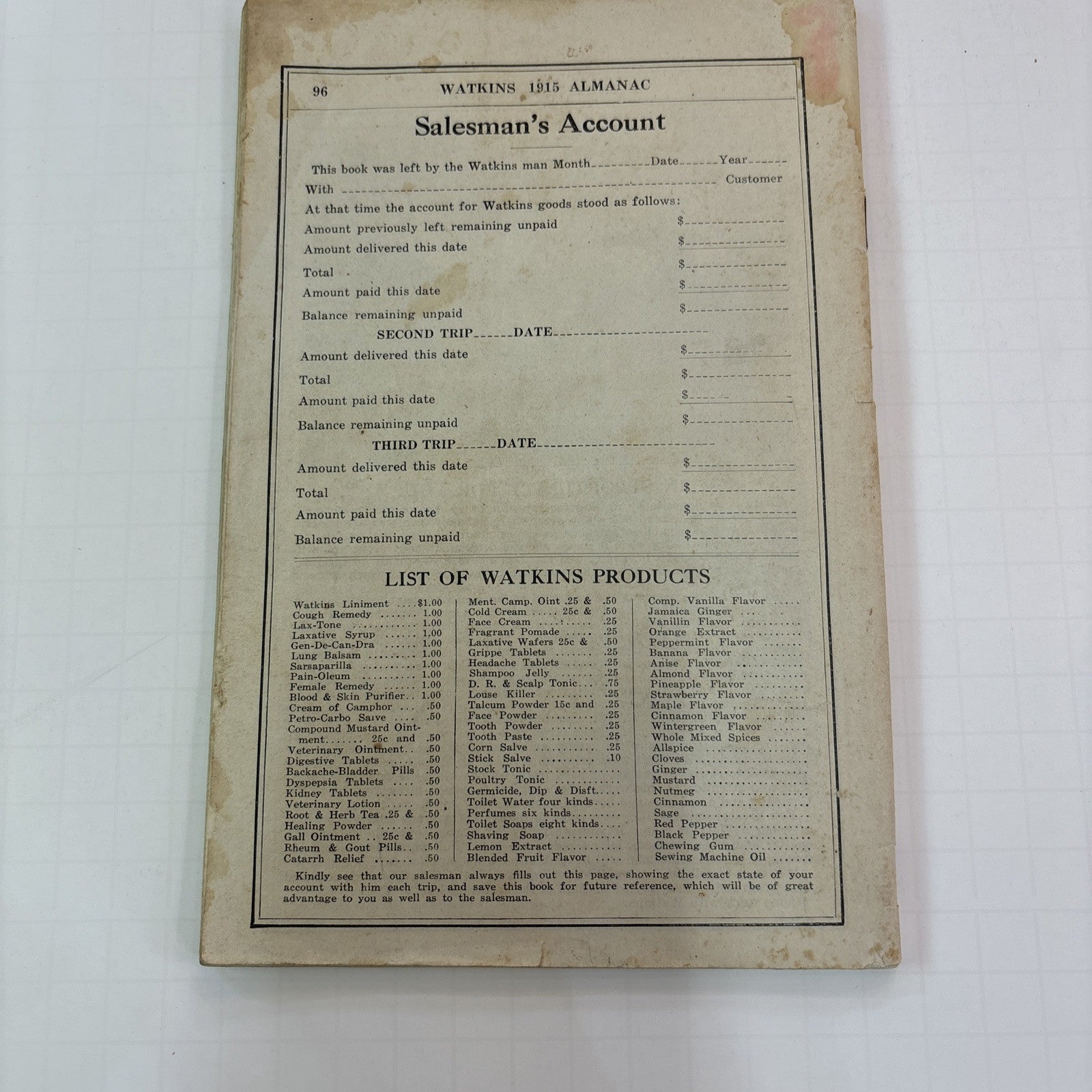 1868 - 1915 Watkins Almanac Home Doctor and Cookbook Great Ephemera