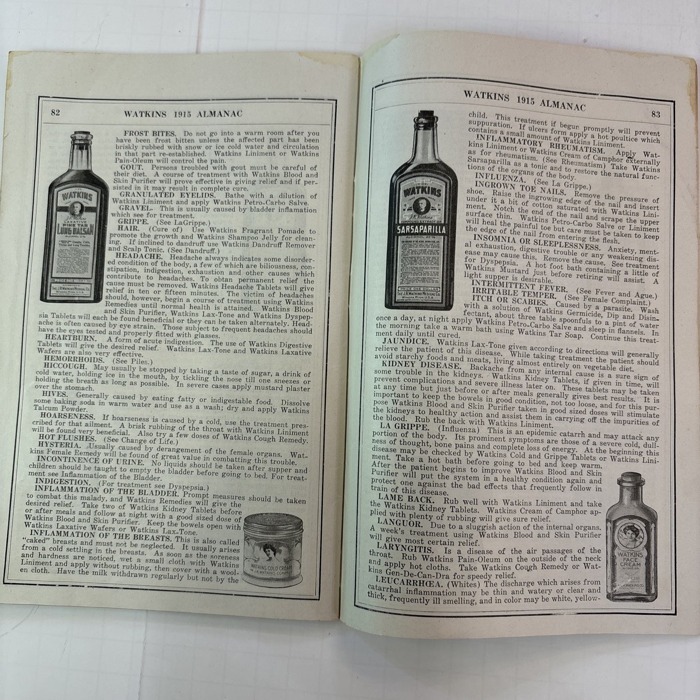 1868 - 1915 Watkins Almanac Home Doctor and Cookbook Great Ephemera