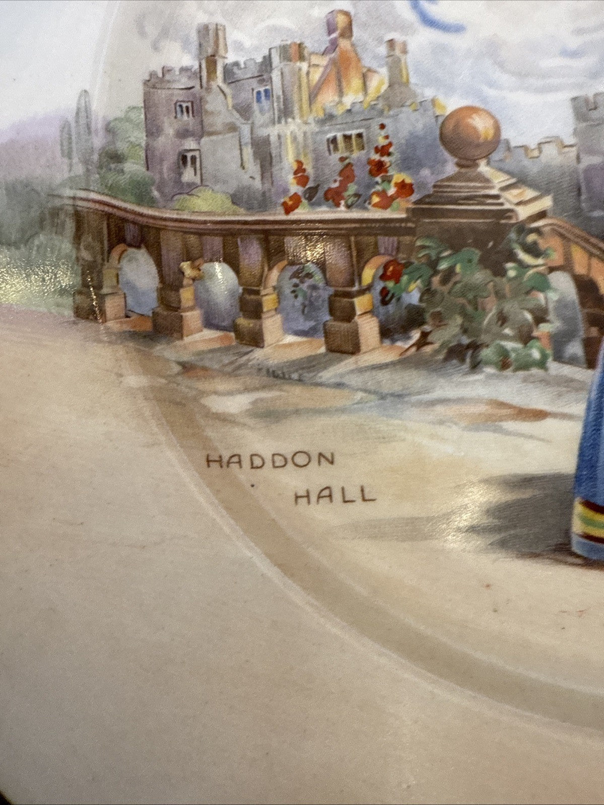 Set of 3 Haddon Hall plate historic England Royal Doulton Chelsea Hospital +